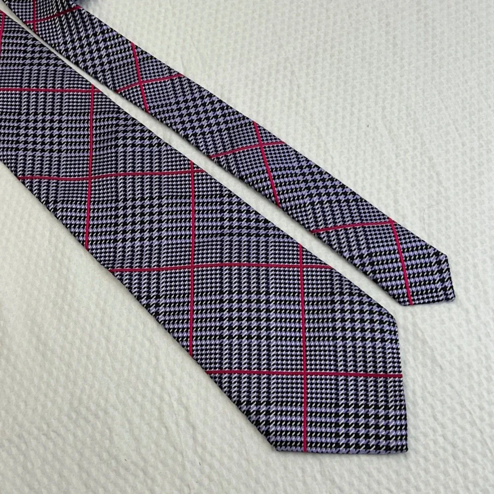 Robert Talbott‎ Best of Class Nordstrom Silk Tie Houndstooth Plaid USA